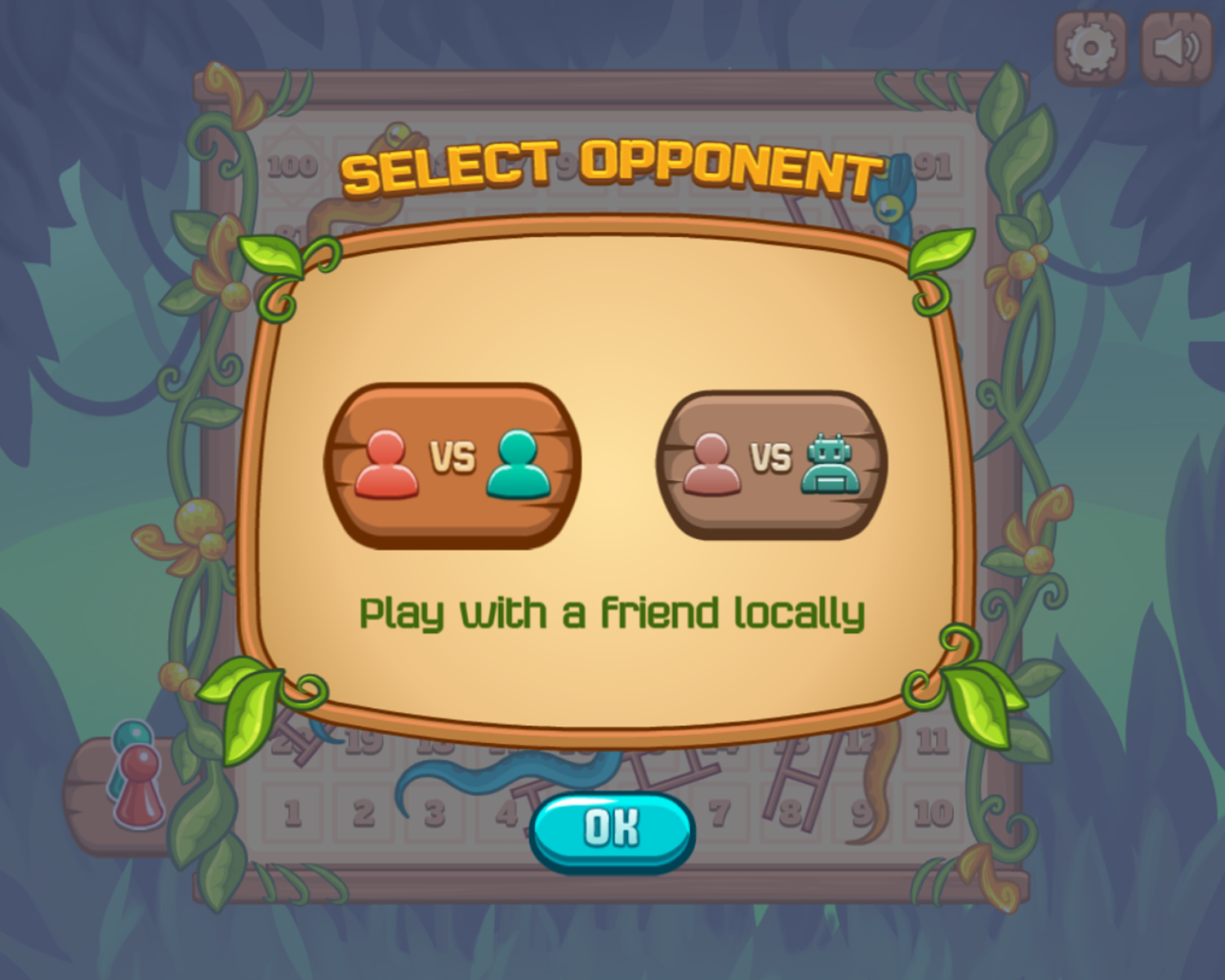 Snakes & Ladders Game Select Opponent Screenshot.