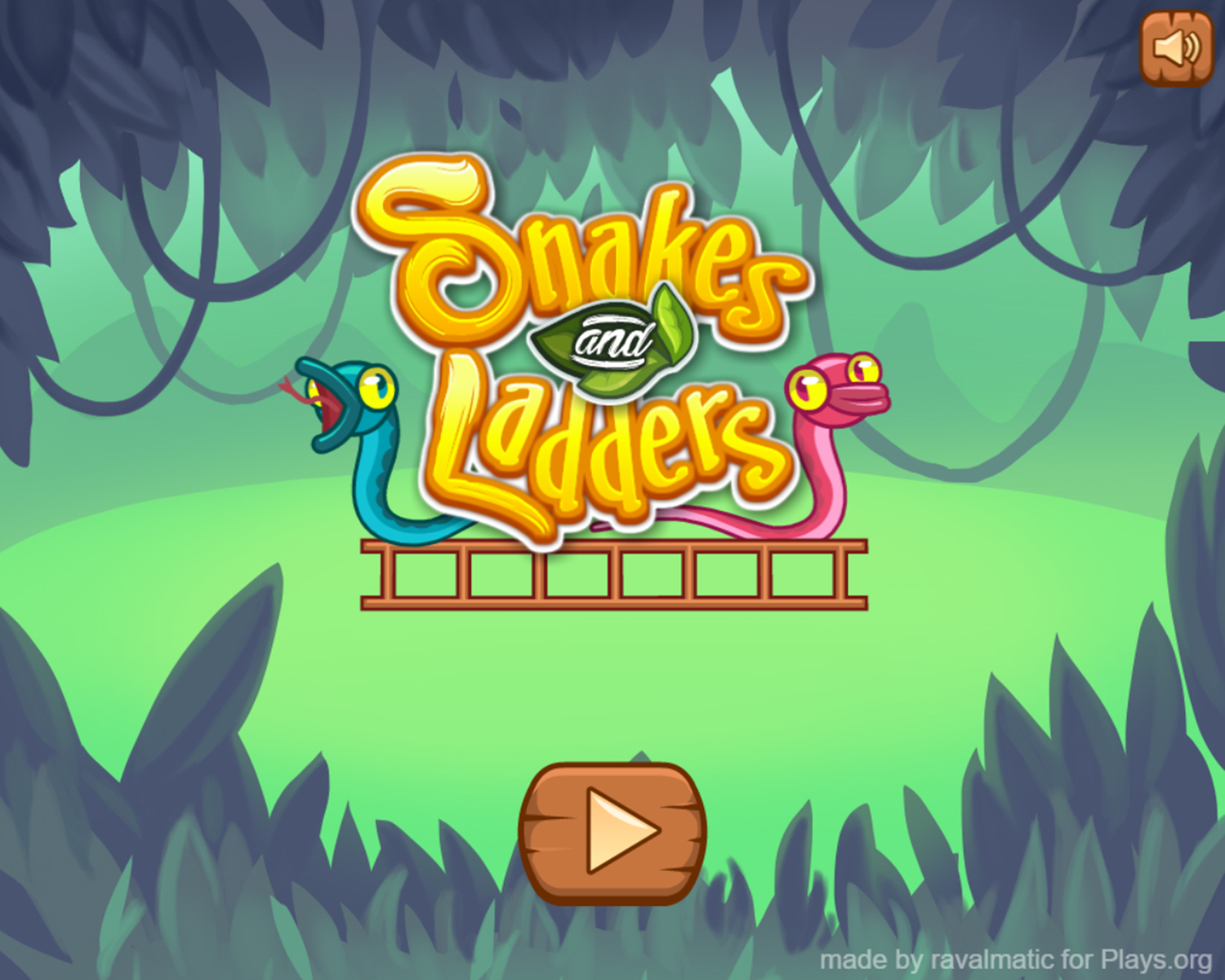 Snakes & Ladders Game Welcome Screen Screenshot.