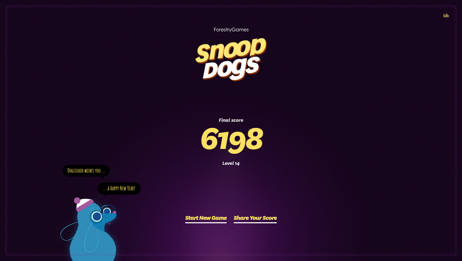 Snoop Dogs Game Score Screenshot.
