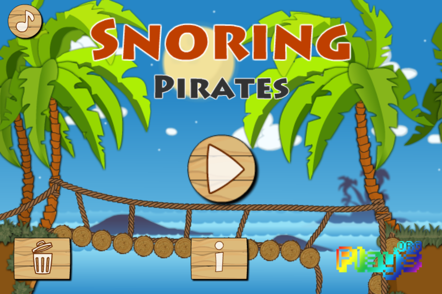Snoring Pirates Welcome Screen Screenshot.