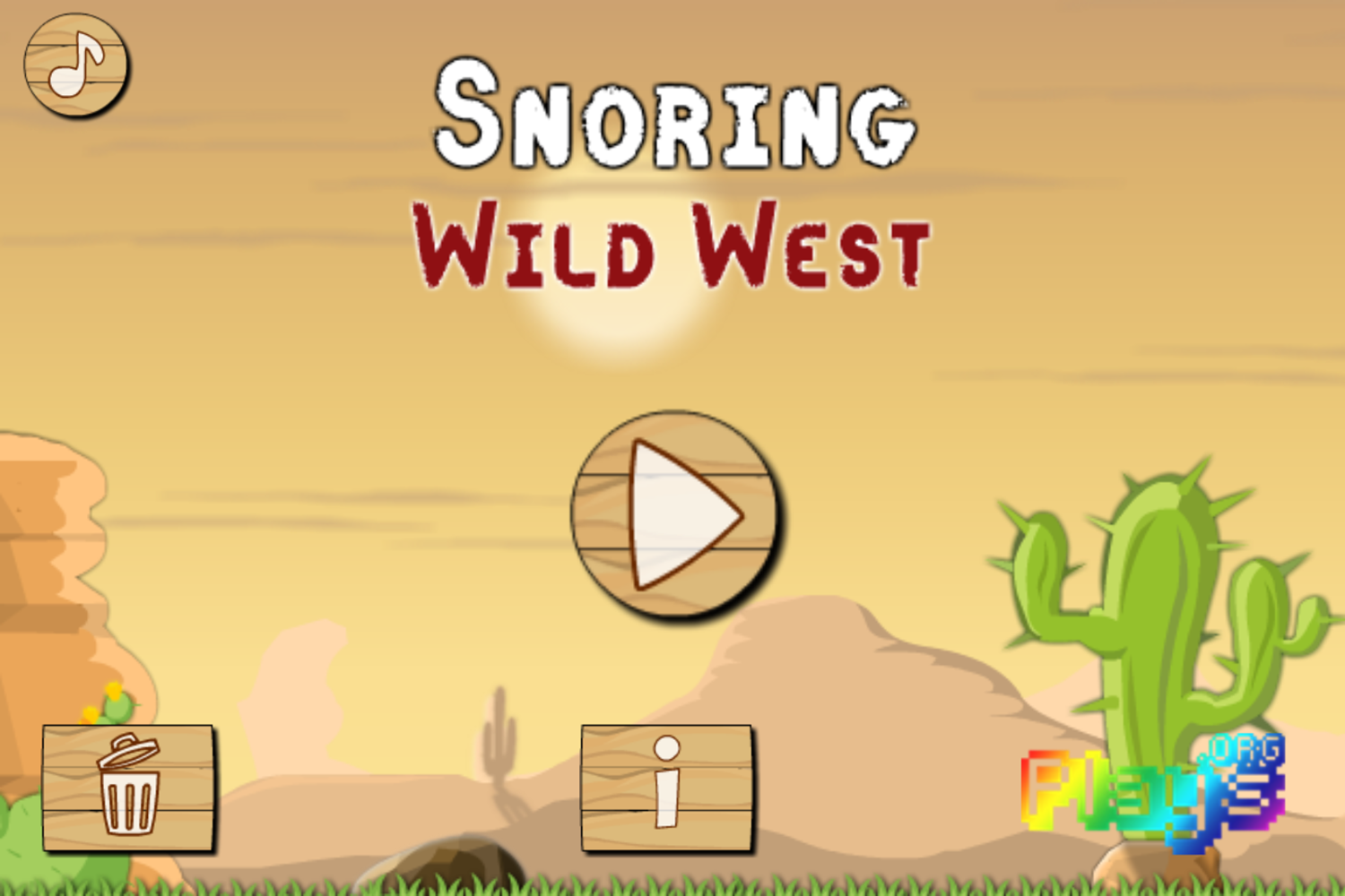 Snoring Wild West Welcome Screen Screenshot.