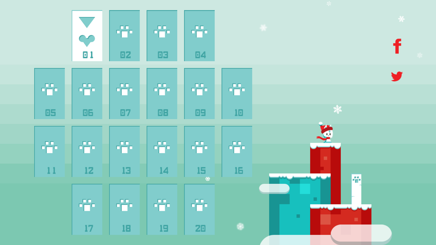 Snowball Christmas World Level Select Screenshot.