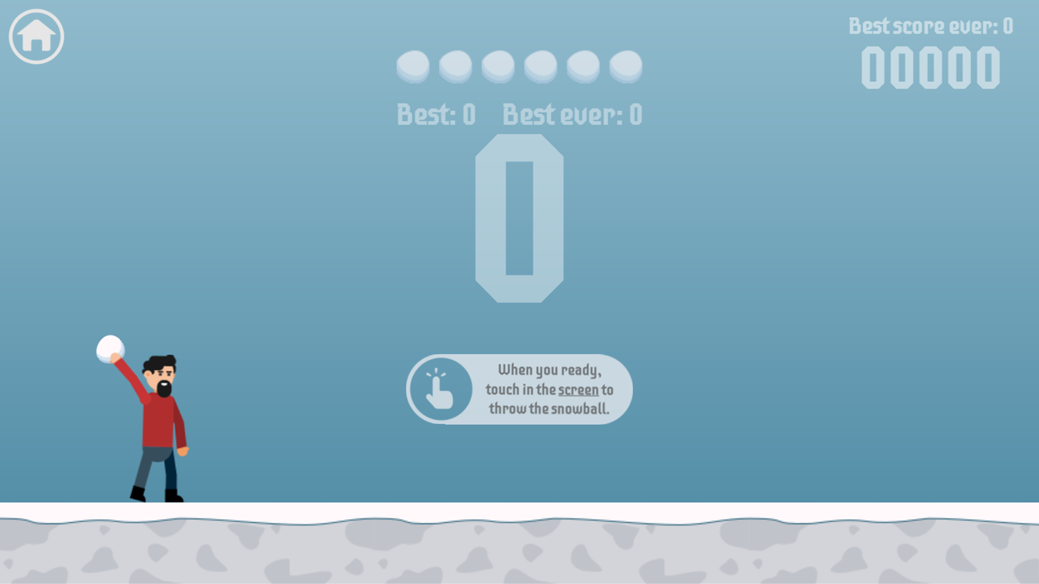 Snowball Throw Game How To Play Screenshot.