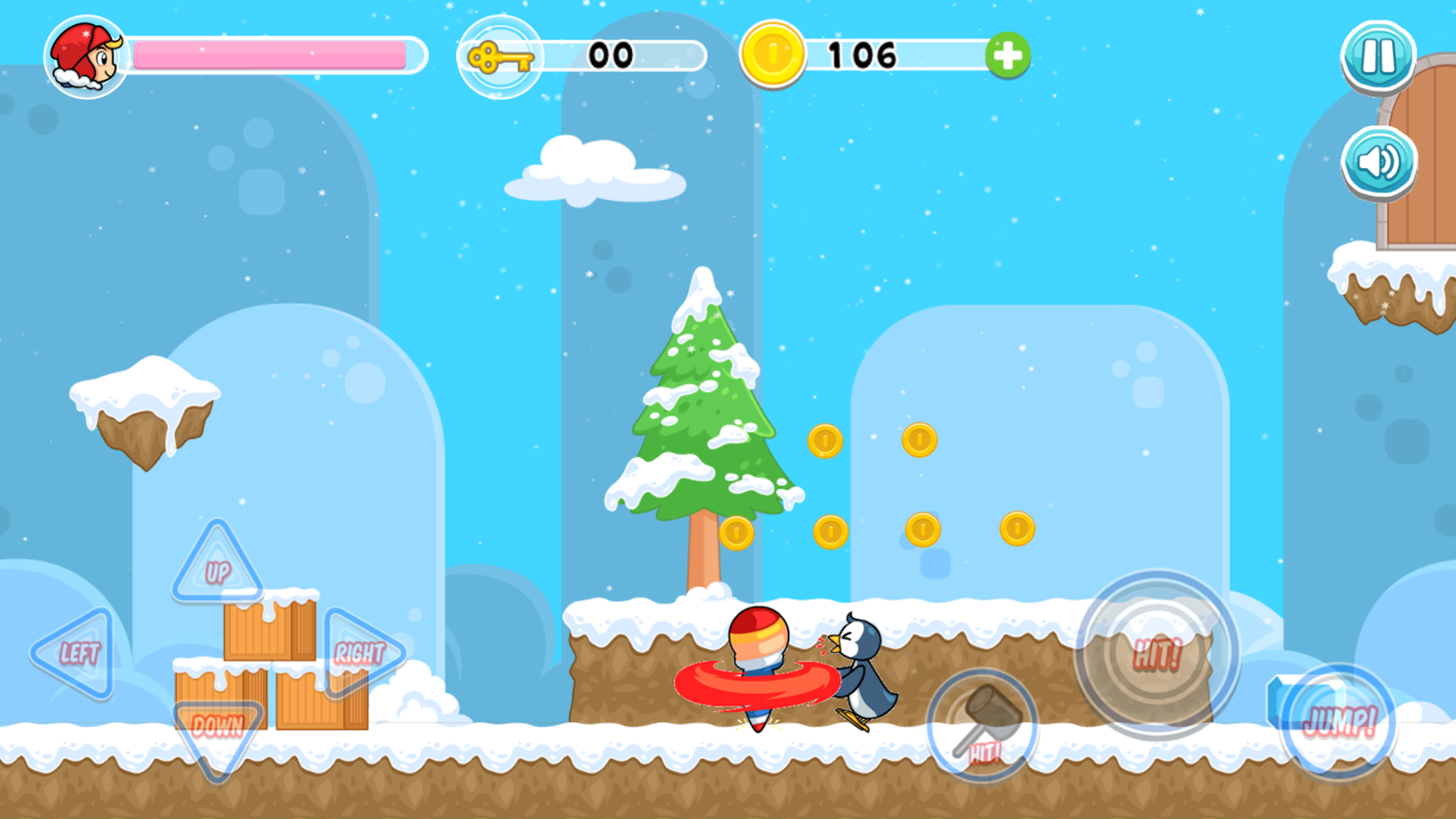 Snowland Adventure Game Play Screenshot.