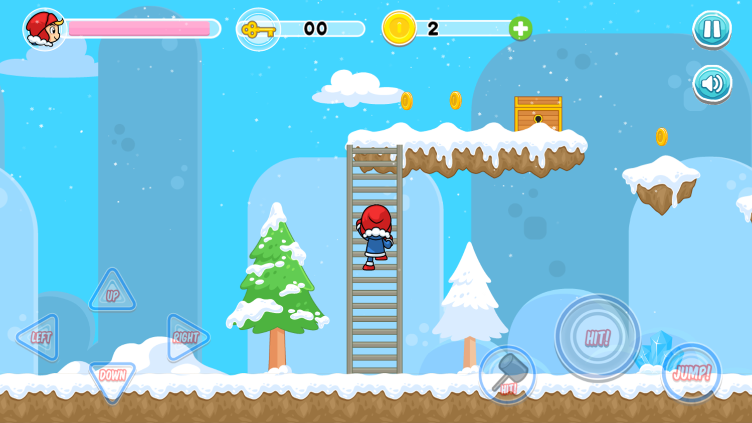 Snowland Adventure Game Platforming Screenshot.