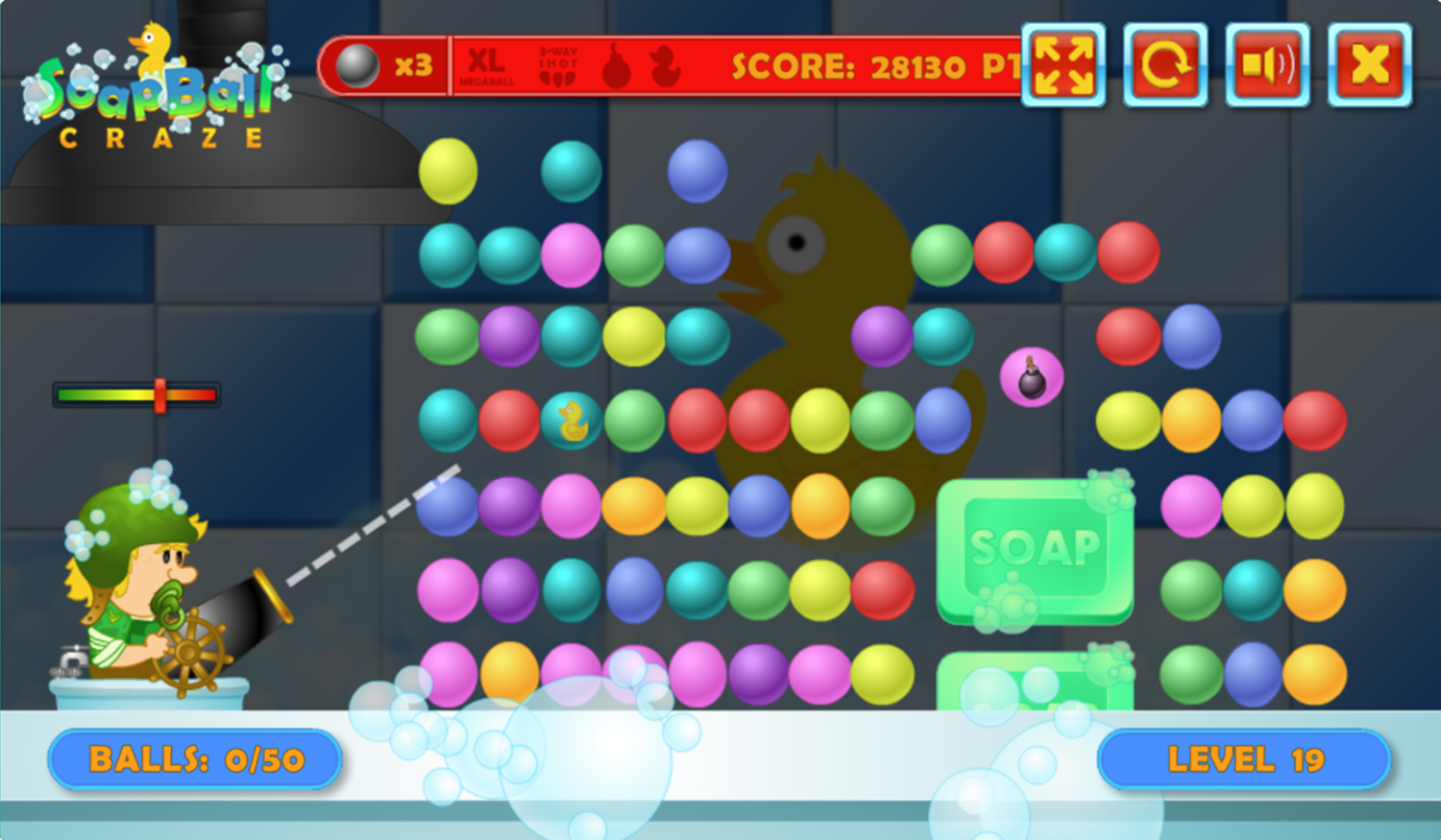 SoapBall Craze Game Screenshot.