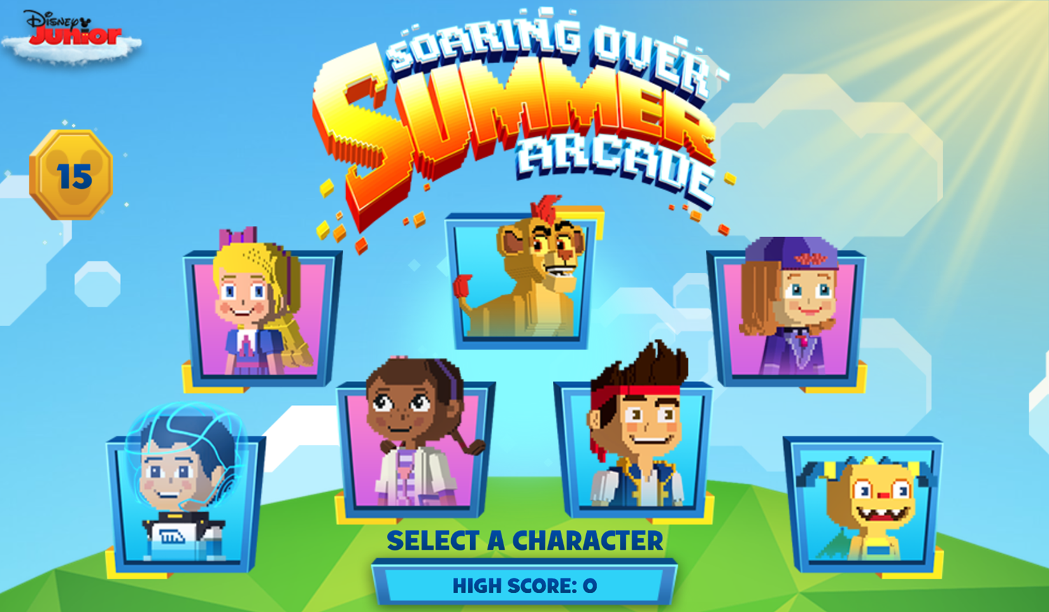Soaring Over Summer Arcade Game Select Character Screenshot.
