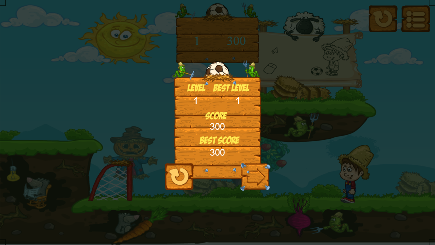 Soccer Farm Game Level Complete Screenshot.