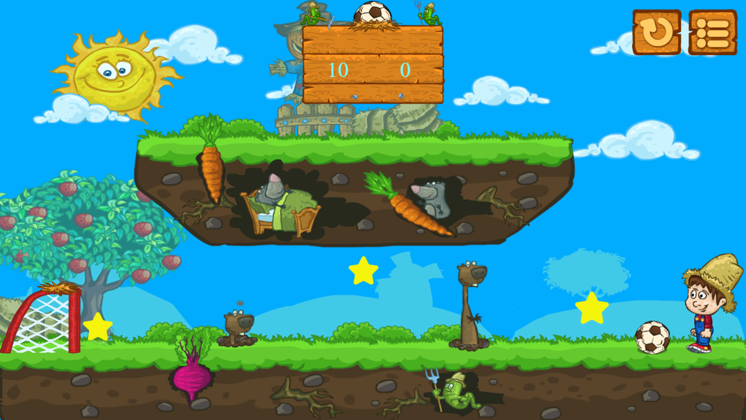 Soccer Farm Game Level Progress Screenshot.