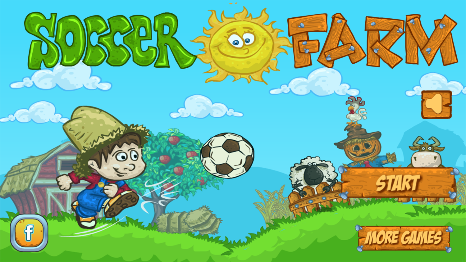 Soccer Farm Game Welcome Screen Screenshot.