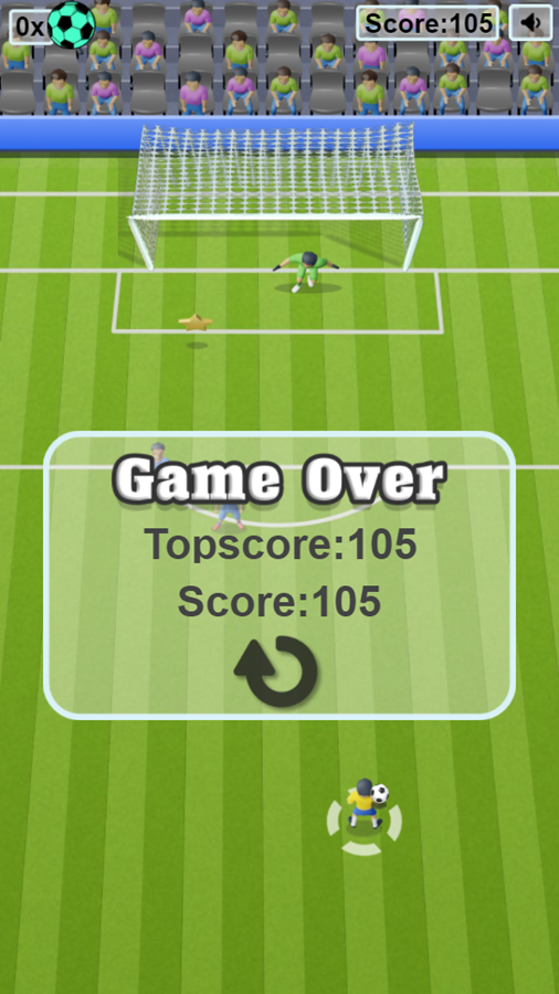 Soccer Free Kick Game Over Screenshot.