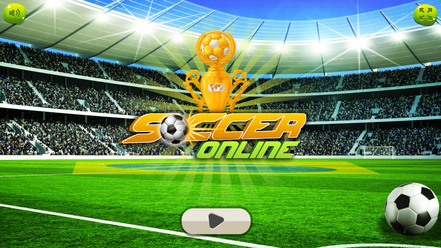 Soccer Online Game Welcome Screen Screenshot.