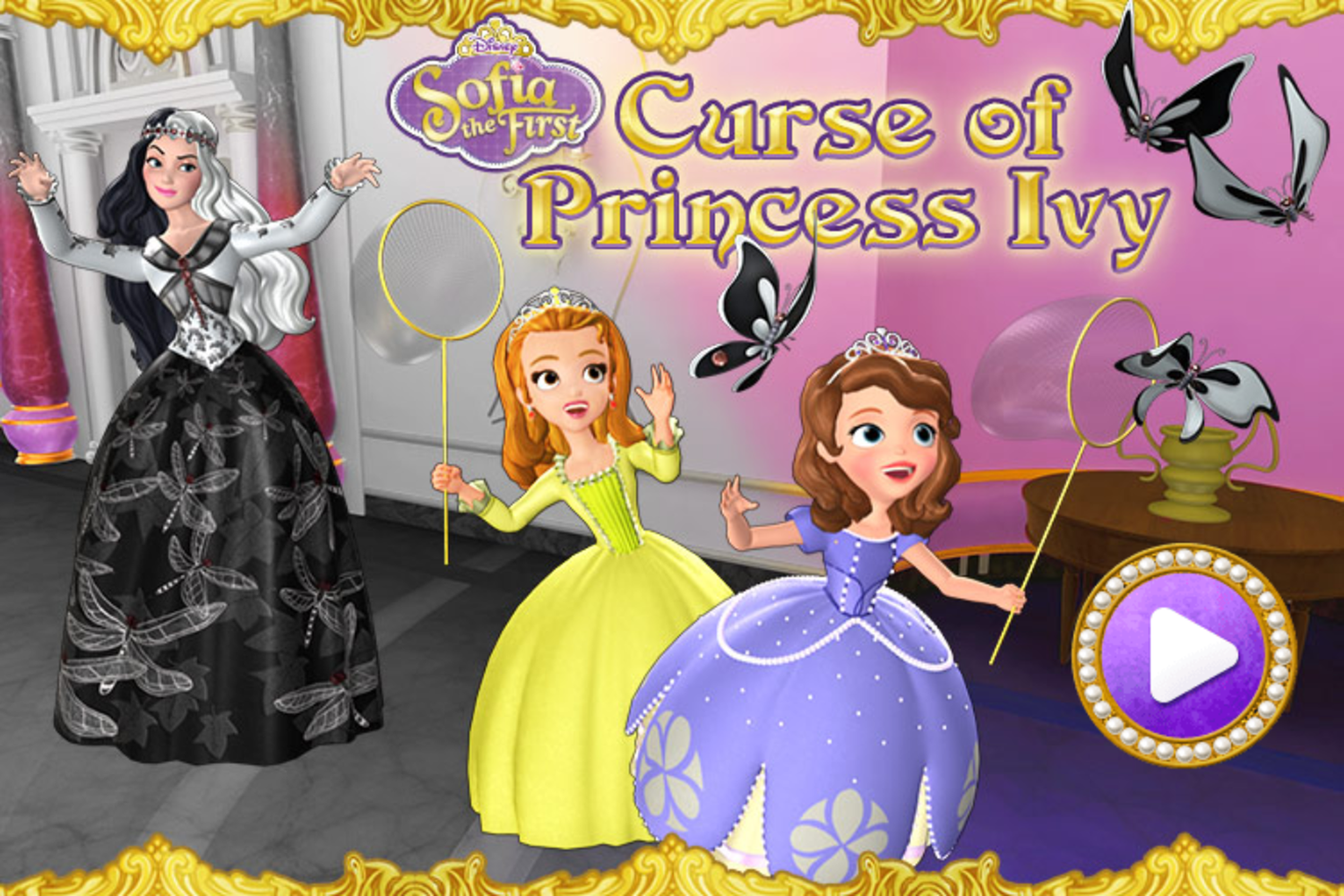 Sofia the First Curse of Princess Ivy Game Welcome Screen Screenshot.