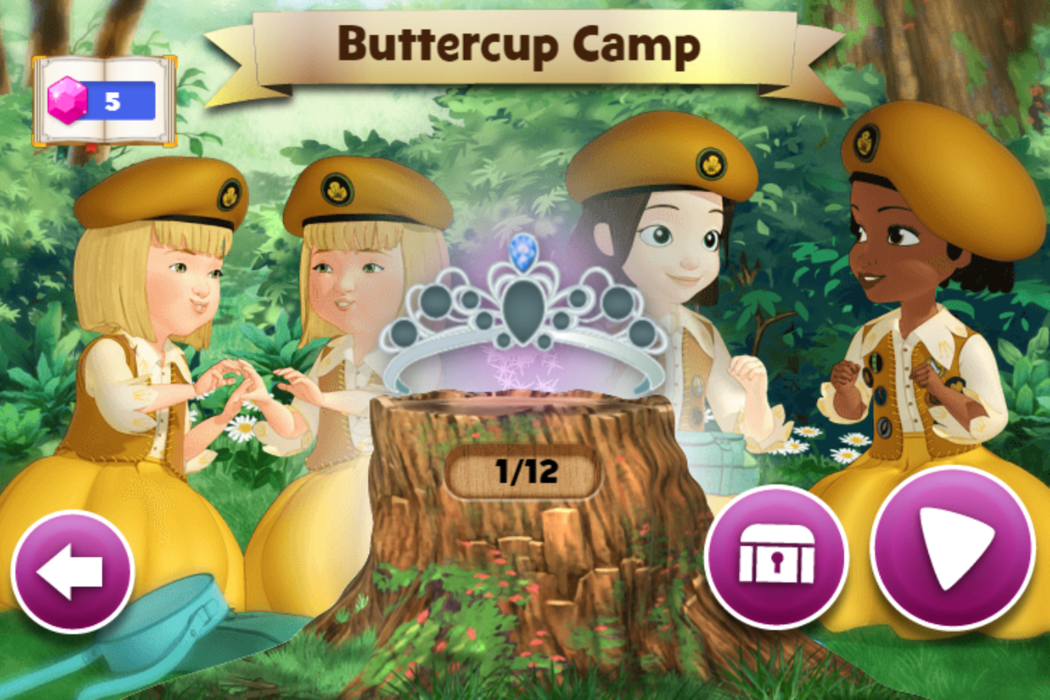 Sofia the First The Buttercups Forest Adventure Game Gem Unlocked Screenshot.