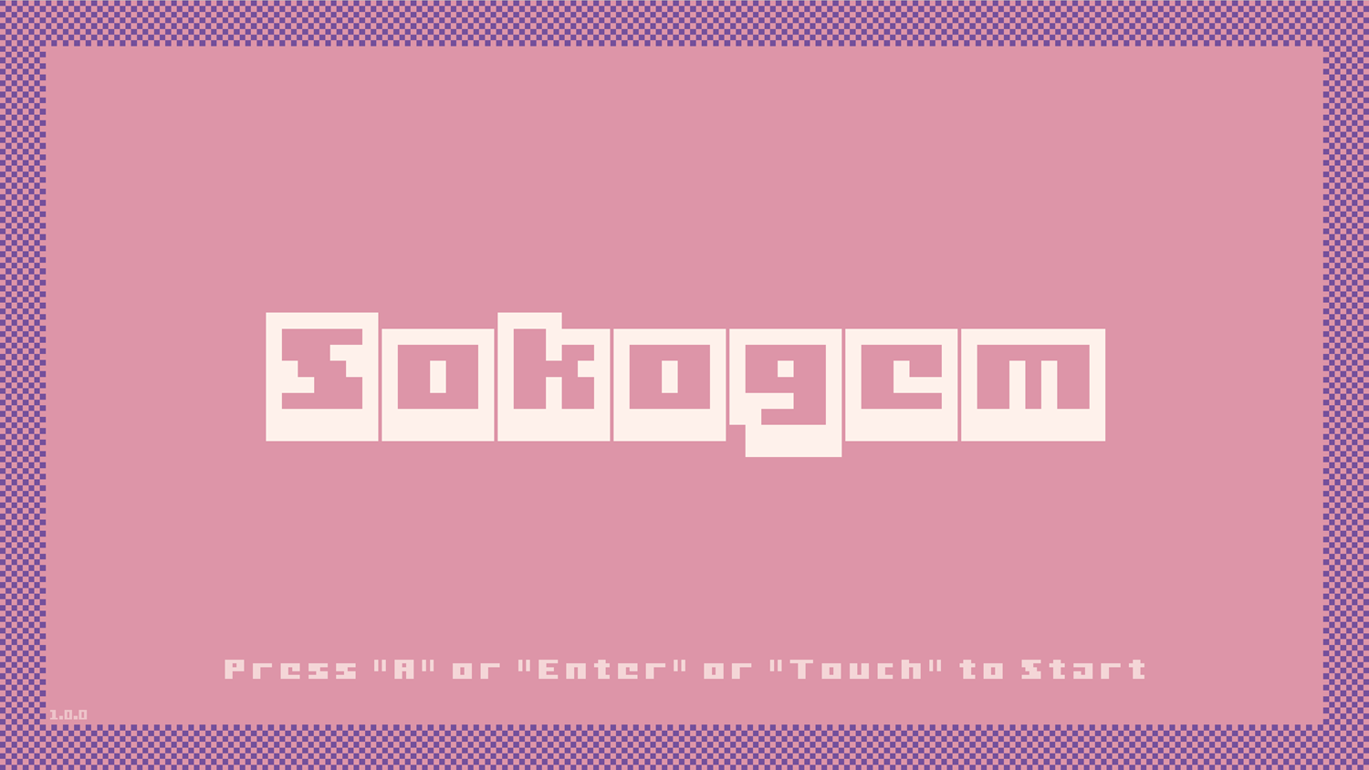 Sokogem Game Welcome Screen Screenshot.