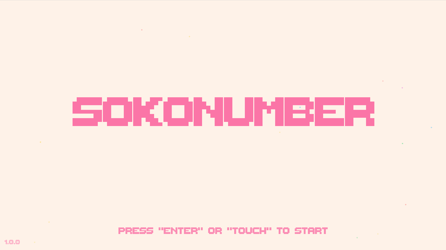 Sokonumber Game Welcome Screen Screenshot.