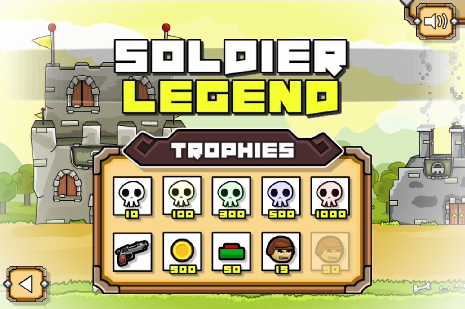Soldier Legend Game Trophies Screen Screenshot.