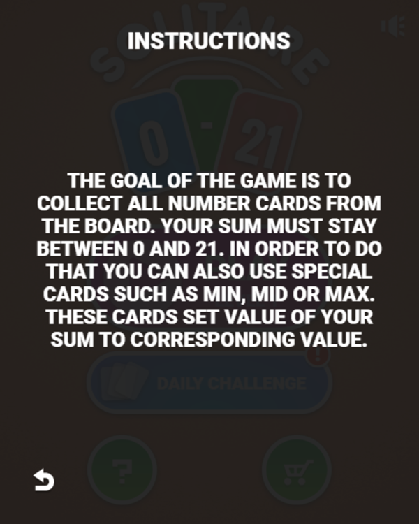 Solitaire 0 21 Game Instructions Screenshot.