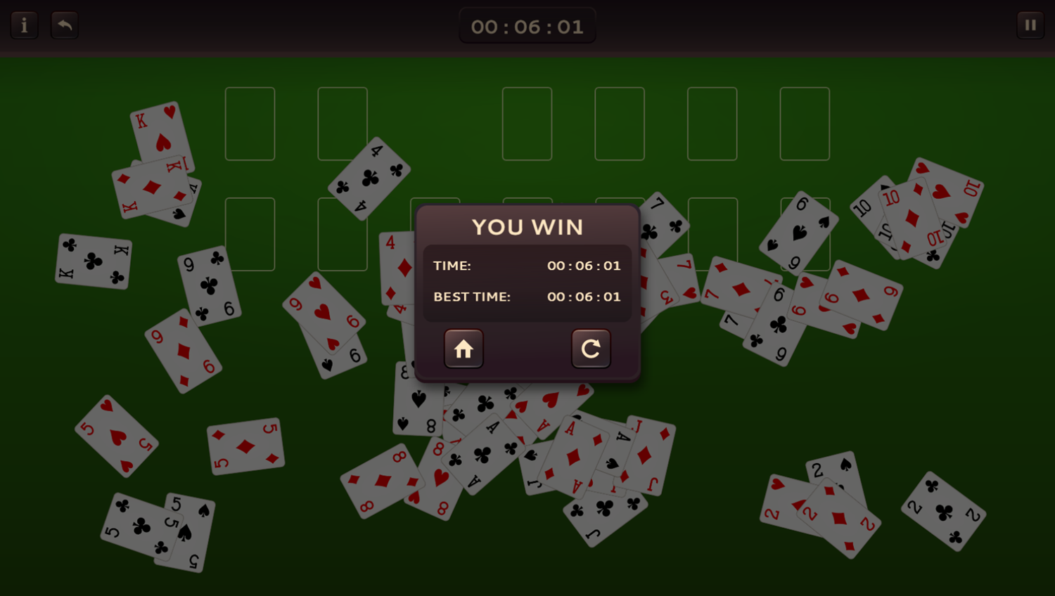 Solitaire 13 In 1 Collection Game Complete Screenshot.