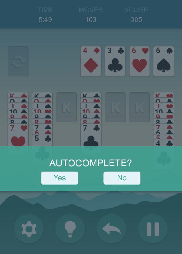 Solitaire Grande Game Auto Complete Screenshot.