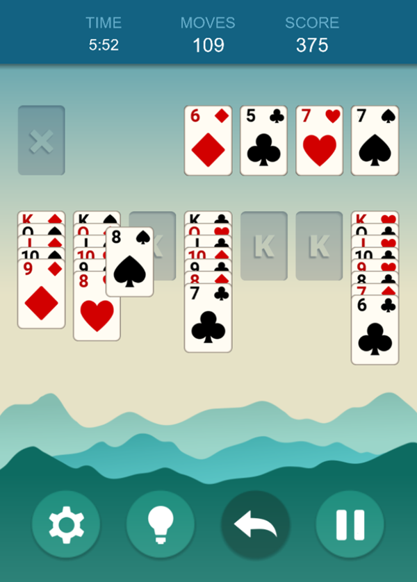 Solitaire Grande Game Auto Shuffle Screenshot.