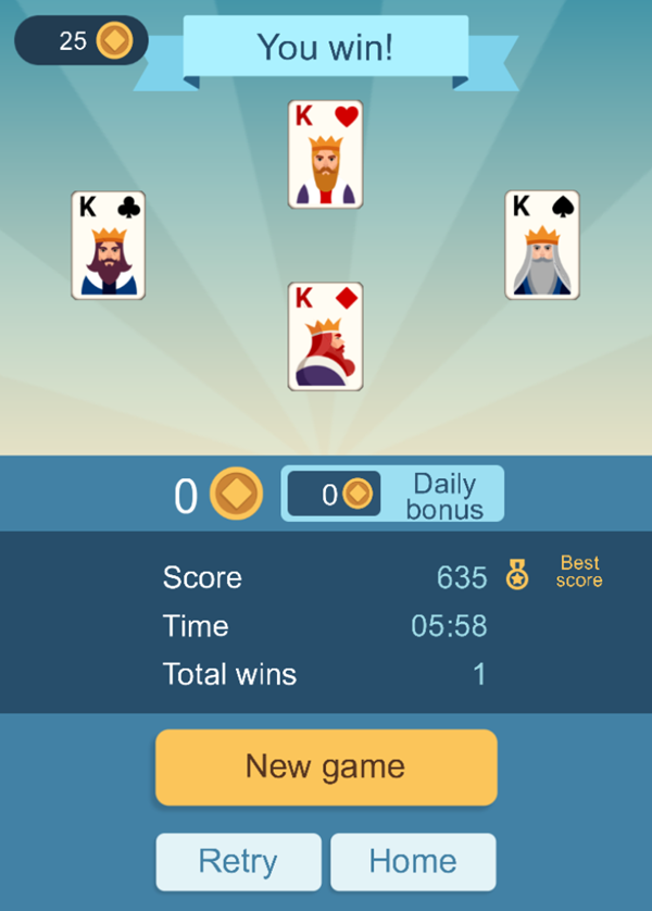 Solitaire Grande Game Complete Screenshot.