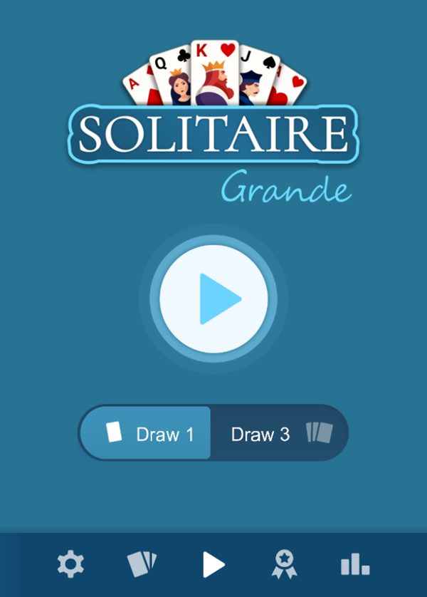 Solitaire Grande Game Welcome Screen Screenshot.