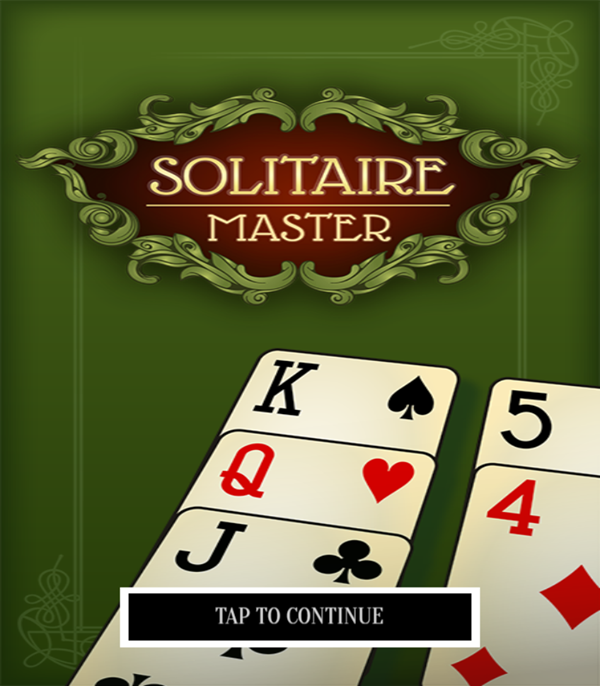 Solitaire Master Game Welcome Screen Screenshot.