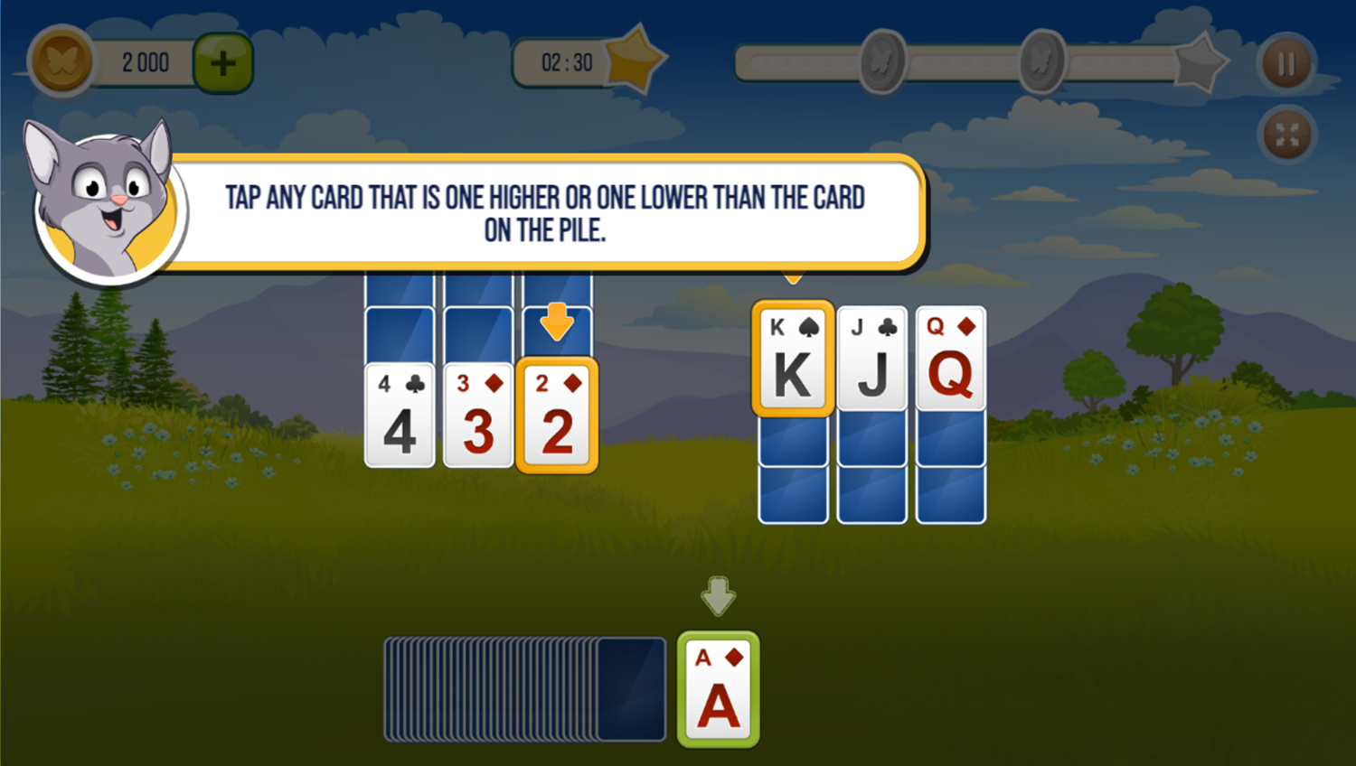 Solitaire Tripeaks Garden Game How To Play Screenshot.