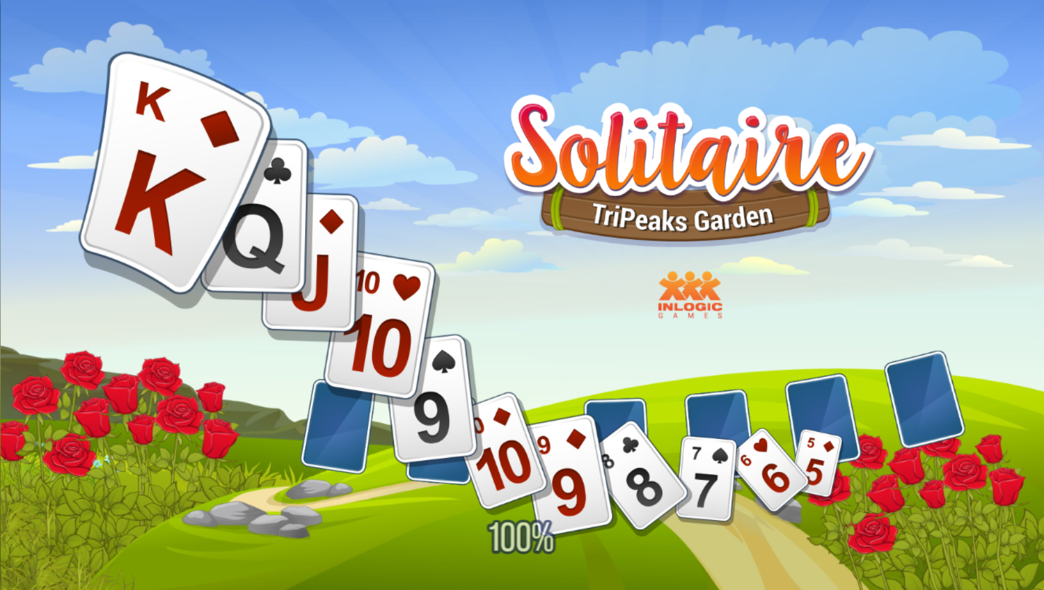 Solitaire Tripeaks Garden Game Welcome Screen Screenshot.