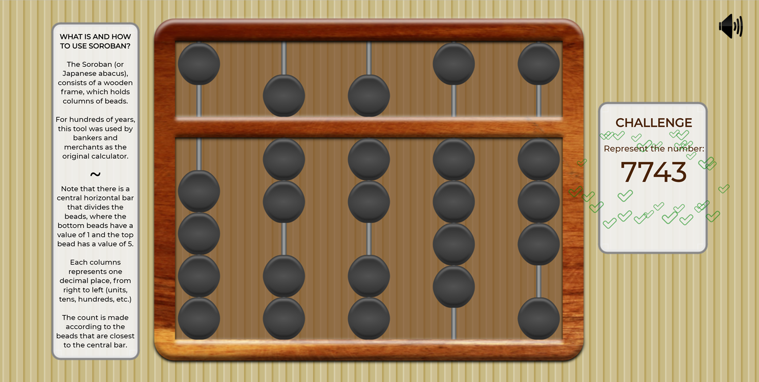 Soroban Game Challenge Complete Screenshot.