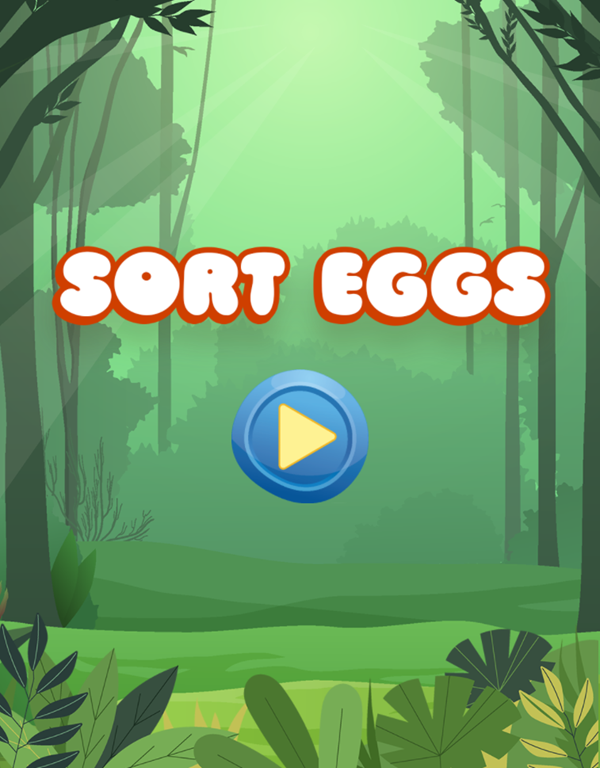 Sort Eggs Game Welcome Screen Screenshot.