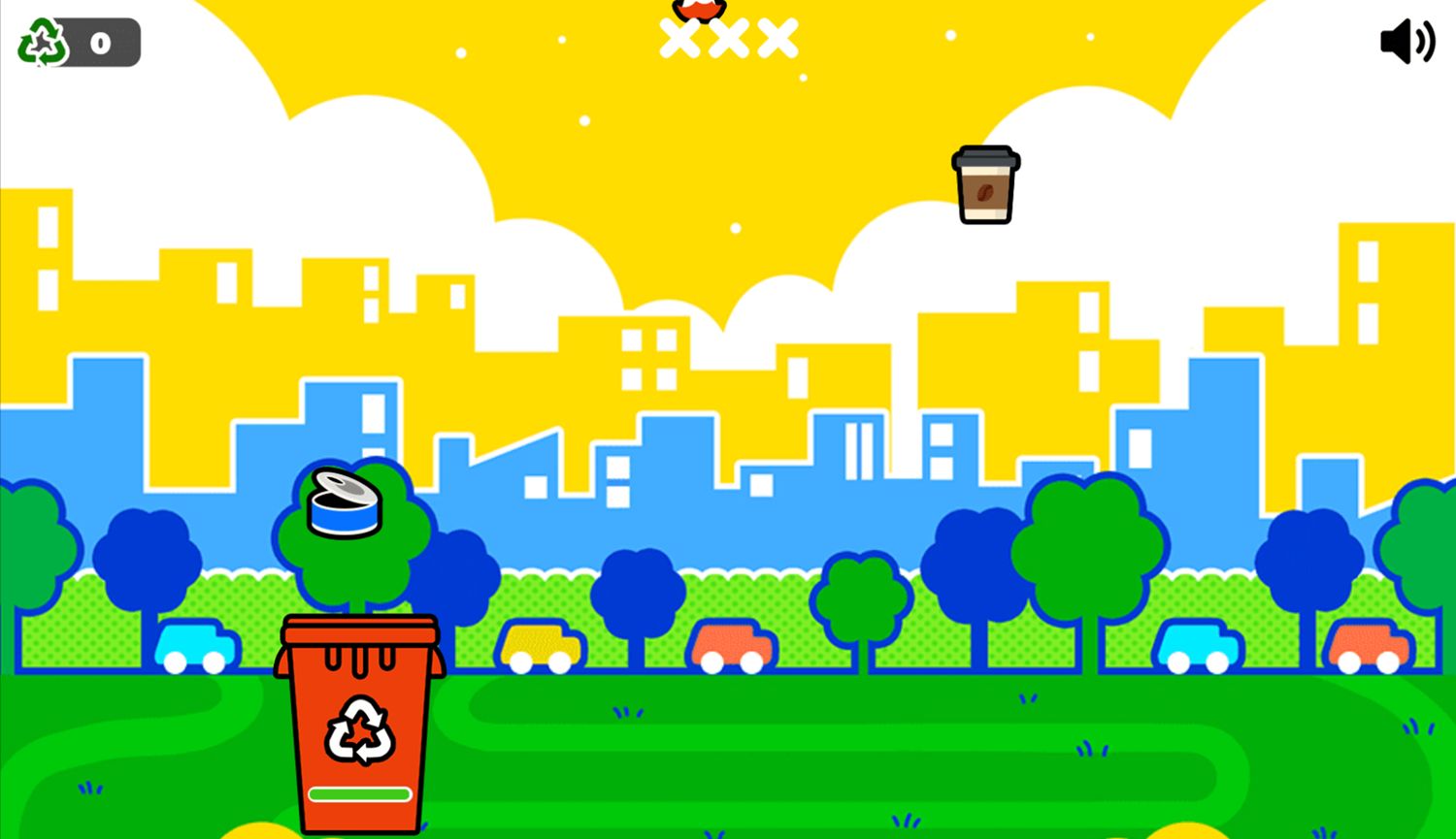 Sort The Trash Game Start Screenshot.