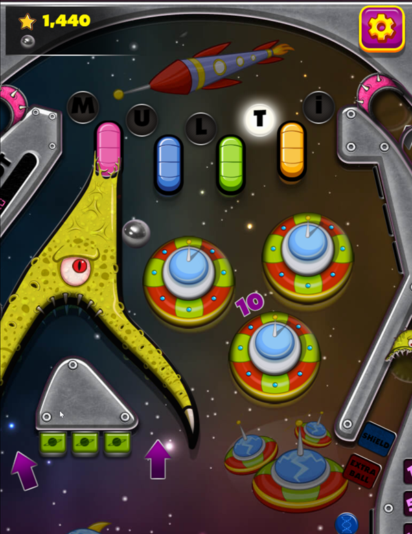 Space Adventure Pinball Game Screenshot.