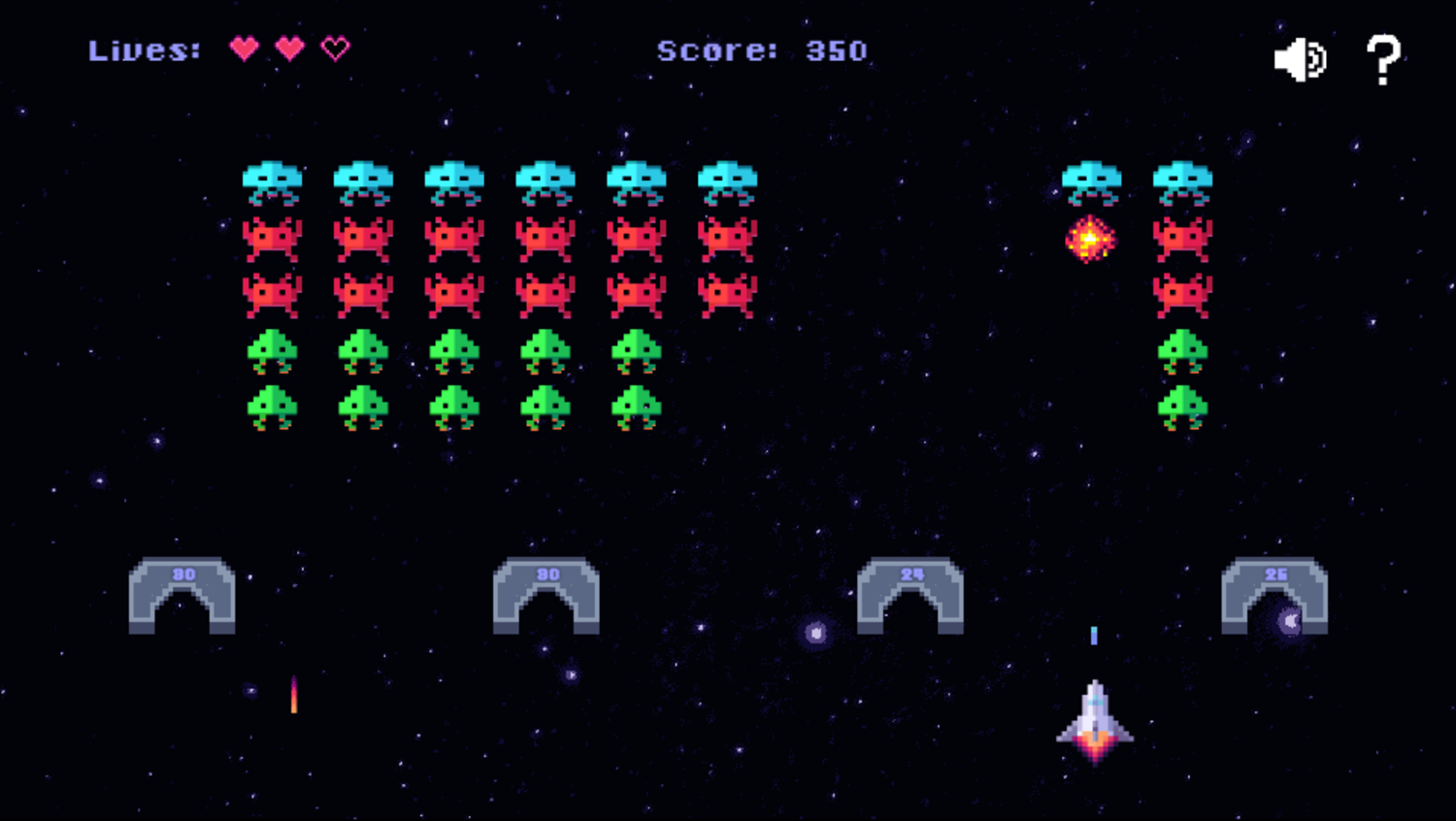 Space Alien Invaders Game Screenshot.