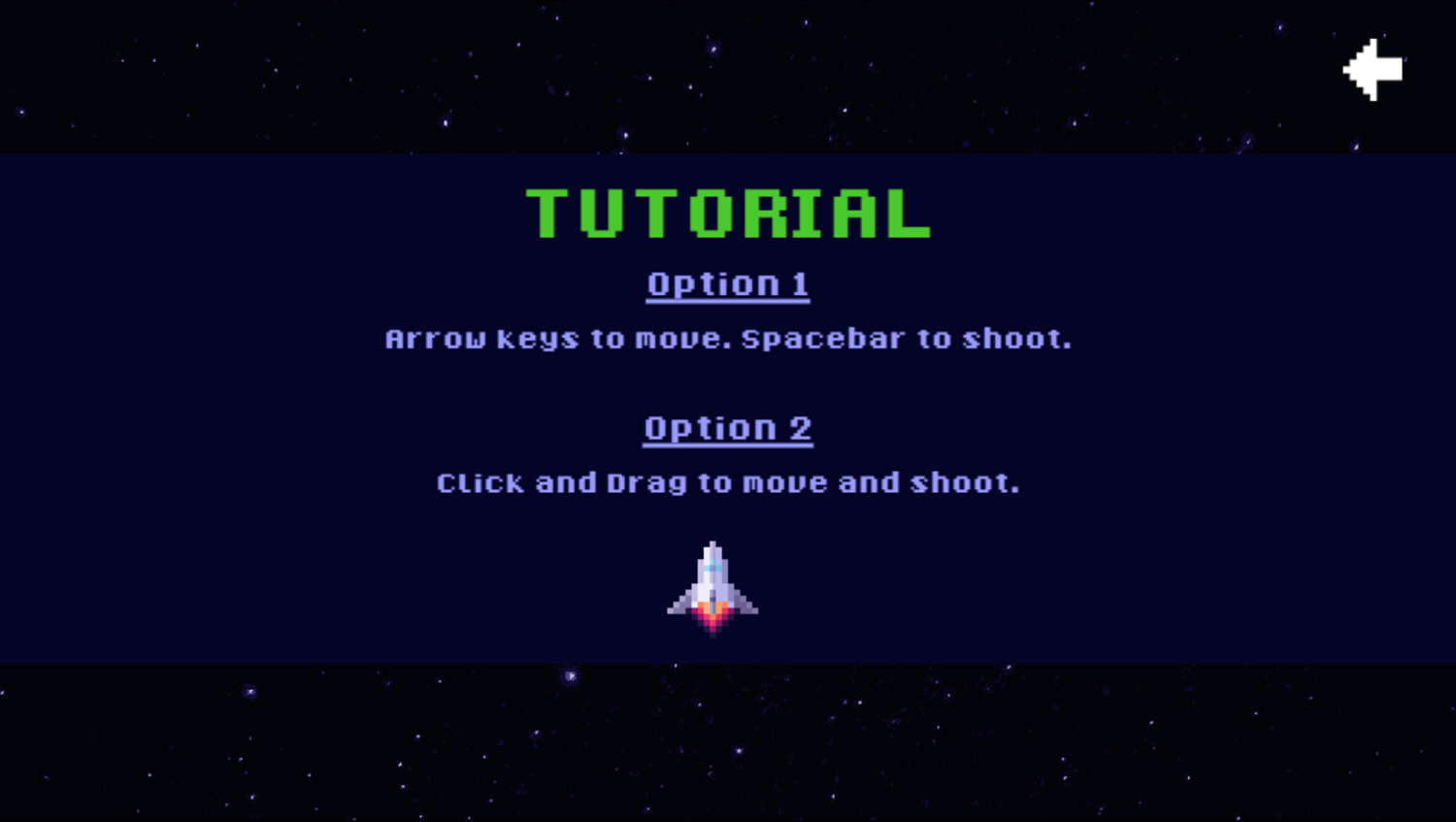Space Alien Invaders Game Tutorial Screenshot.