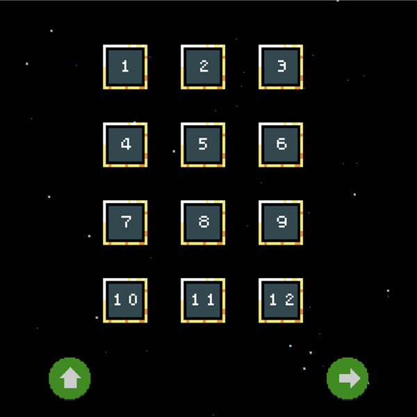 Space Astronaut Puzzle Game Level Select Screen Screenshot.