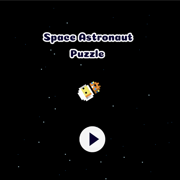 Space Astronaut Puzzle Game Welcome Screen Screenshot.