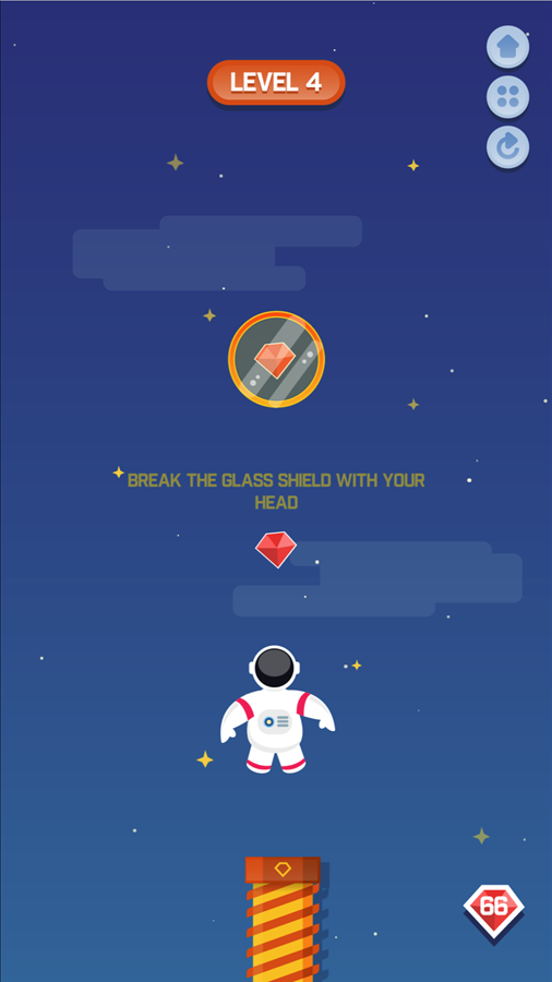 Space Game Break the Glass Insturctions Screenshot.