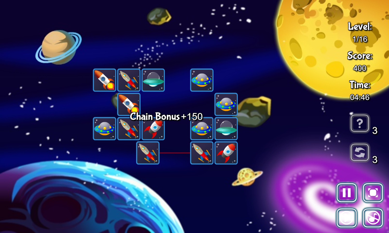 Space Connect Game Play Screenshot.