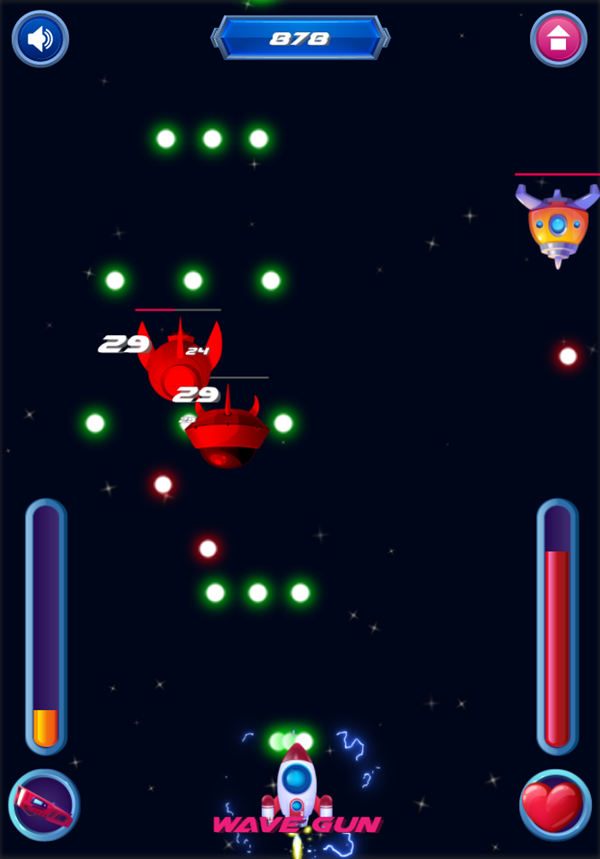 Space Defender Game Play Screenshot.