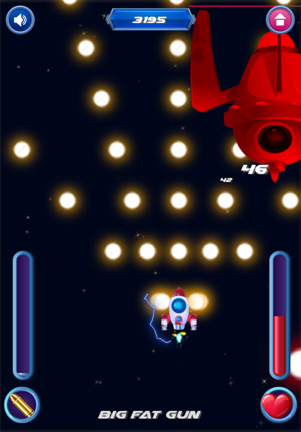 Space Defender Game Progress Screenshot.