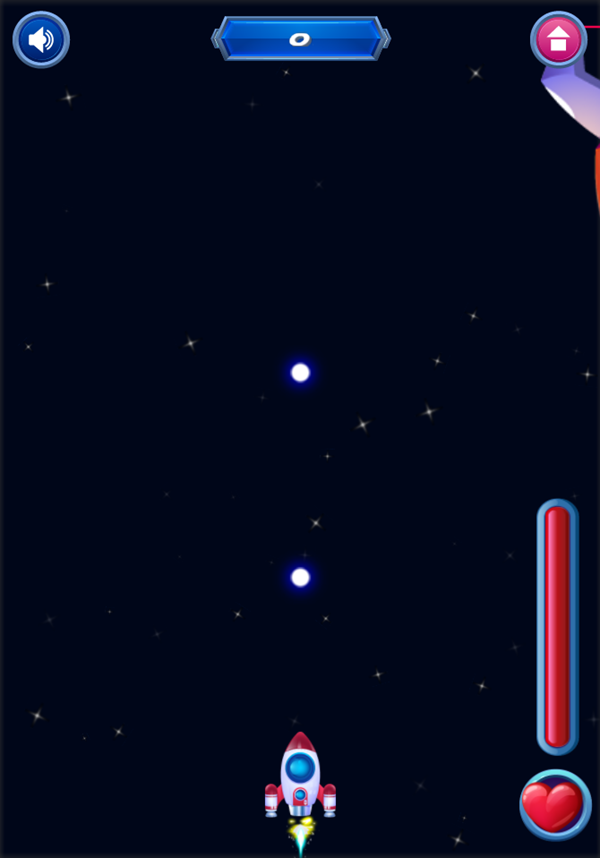 Space Defender Game Start Screenshot.