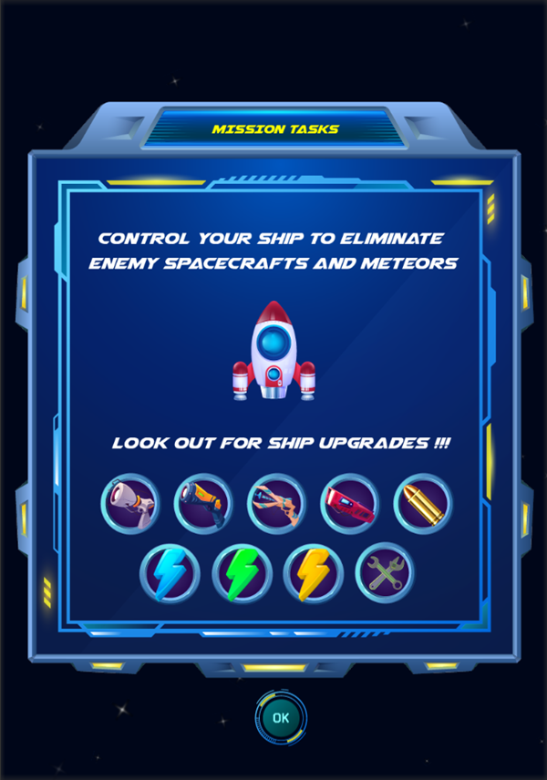 Space Defender Game How To Play Screenshot.