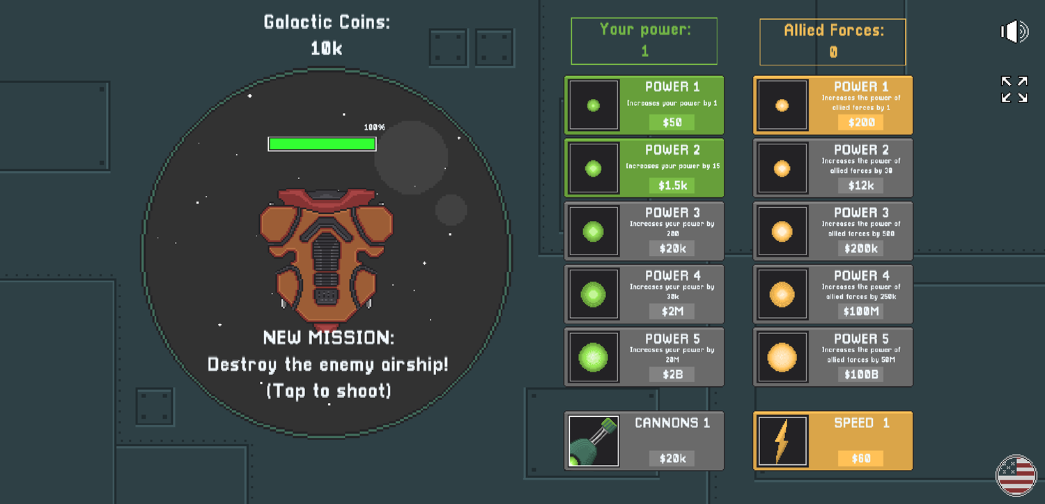 Space Defense Idle Game Second Enemy Screenshot.