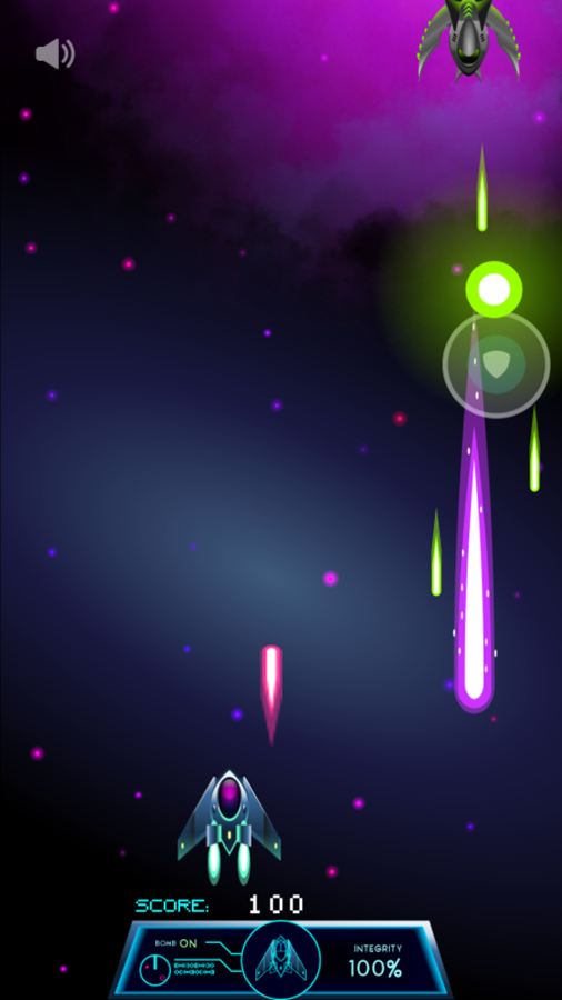 Space Hero Game Start Screenshot.