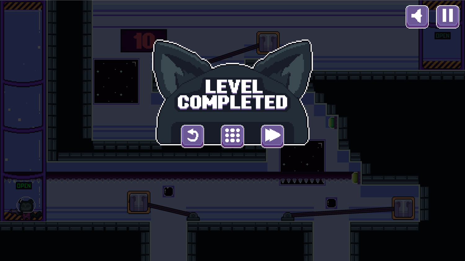 Space Kitten Game Complete Screen Screenshot.