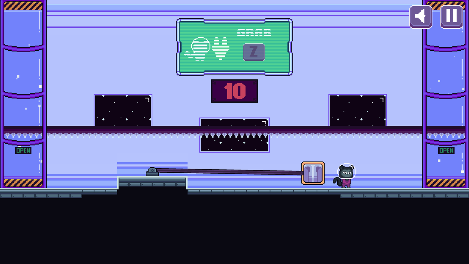 Space Kitten Game Grabbing Instructions Screenshot.