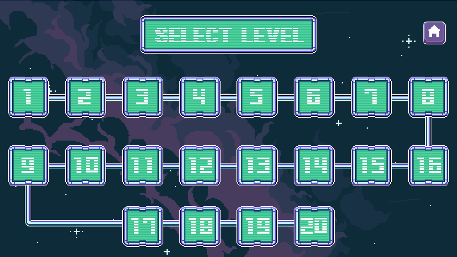 Space Kitten Game Level Select Screen Screenshot.