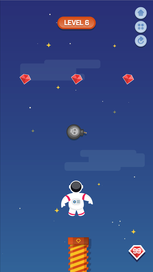 Space Game Level With a Bomb Screenshot.